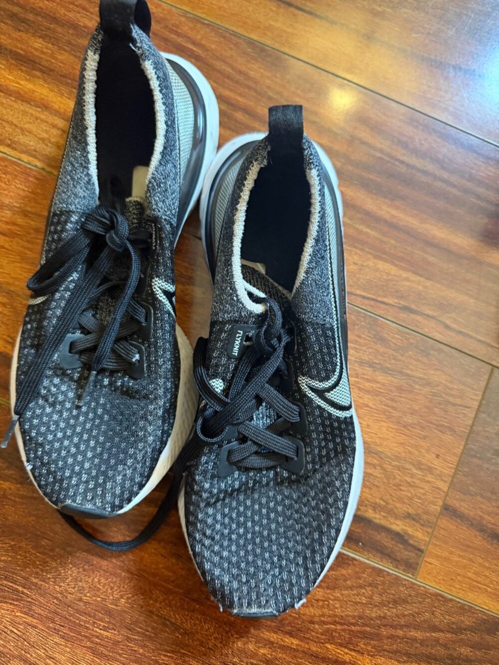 Nike React Infinity Run Flyknit — Black/Grey, Women's 7